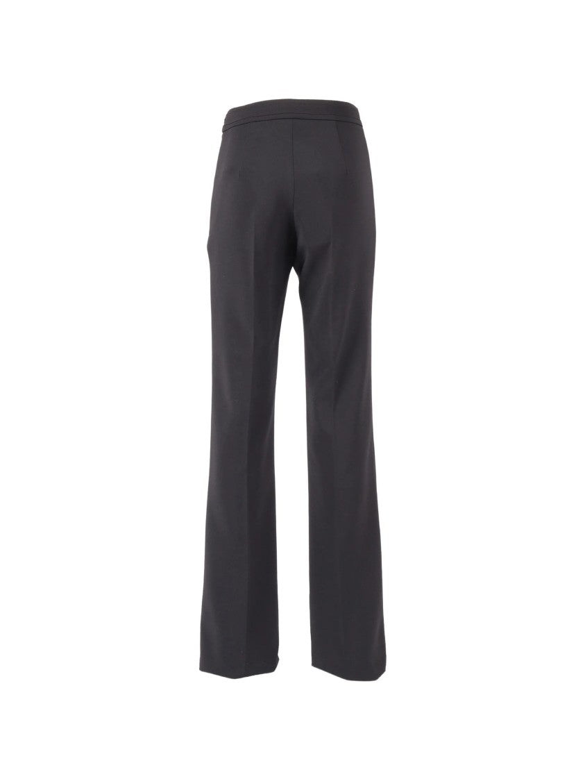 Elisabetta Franchi High-Waist Black Structured Wide-Leg Pants