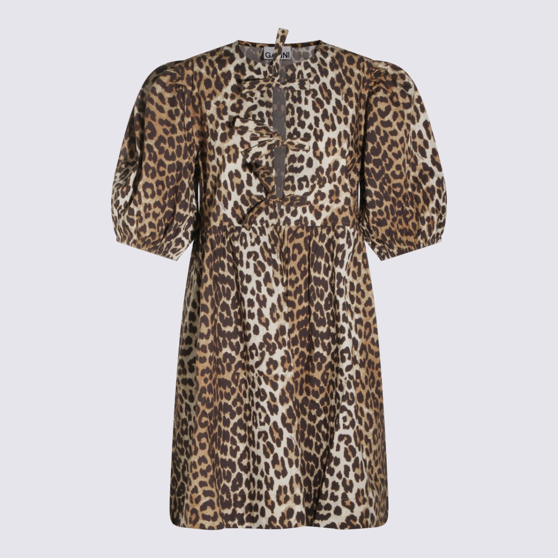 Ganni Leopard Cotton Dress