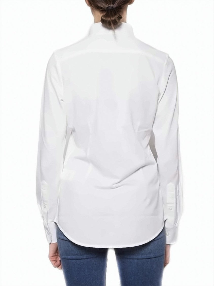 Polo Ralph Lauren Long-Sleeve Button-Up Shirt With Curved Hem And Logo