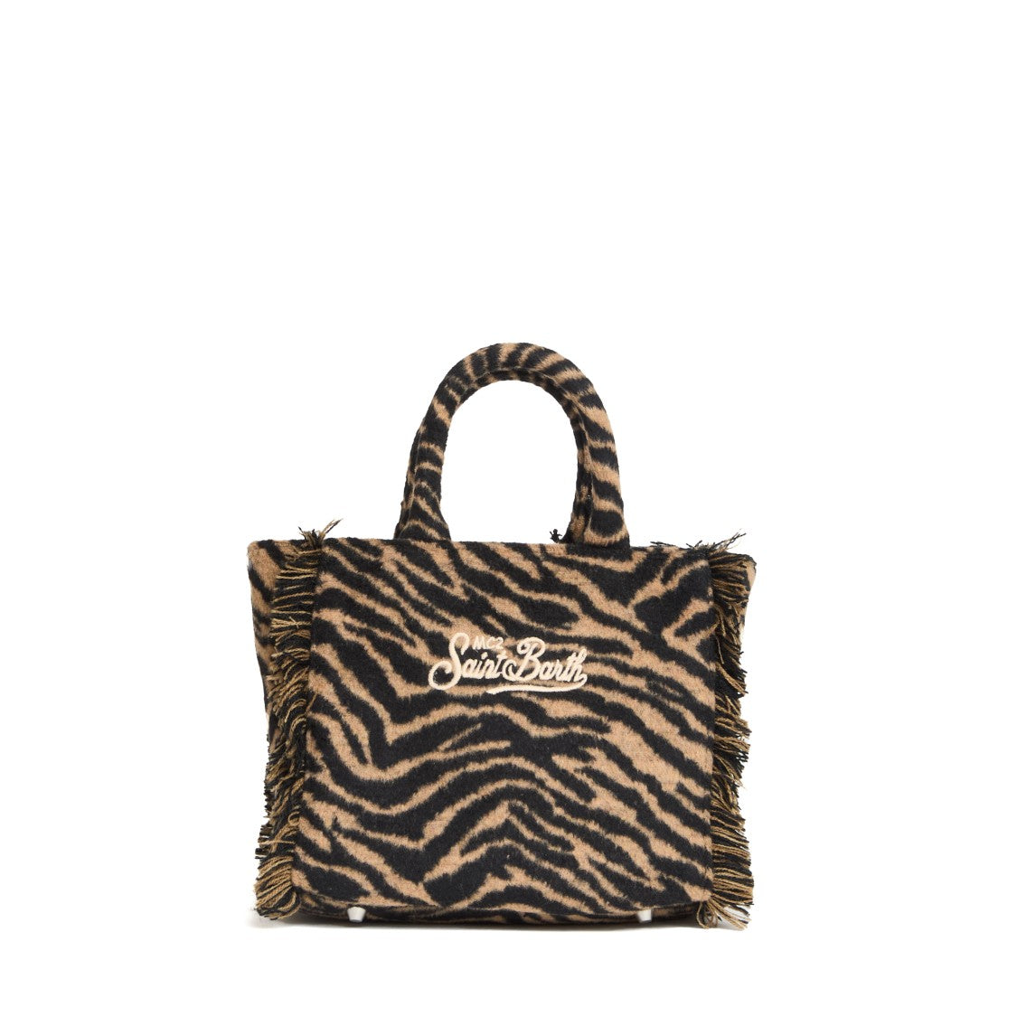 Mc2 Saint Barth Zebra-Print Mini Felt Vanity Bag