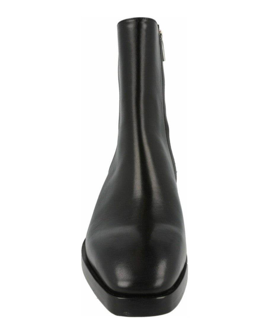 Ferragamo Fuerte Leather Ankle Boots With Silver-Tone Zipper