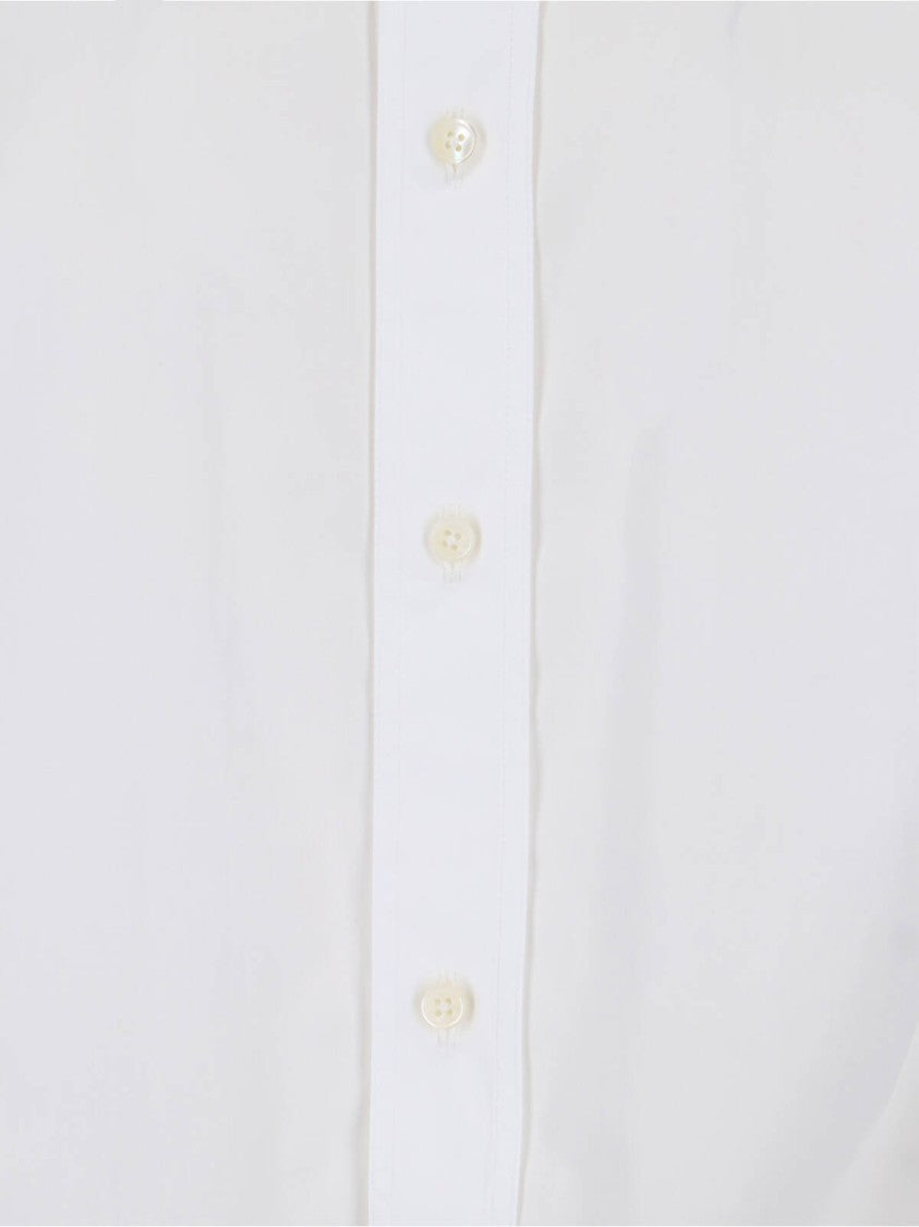 Jil Sander White Minimalist Pointed Collar Cotton Shirt