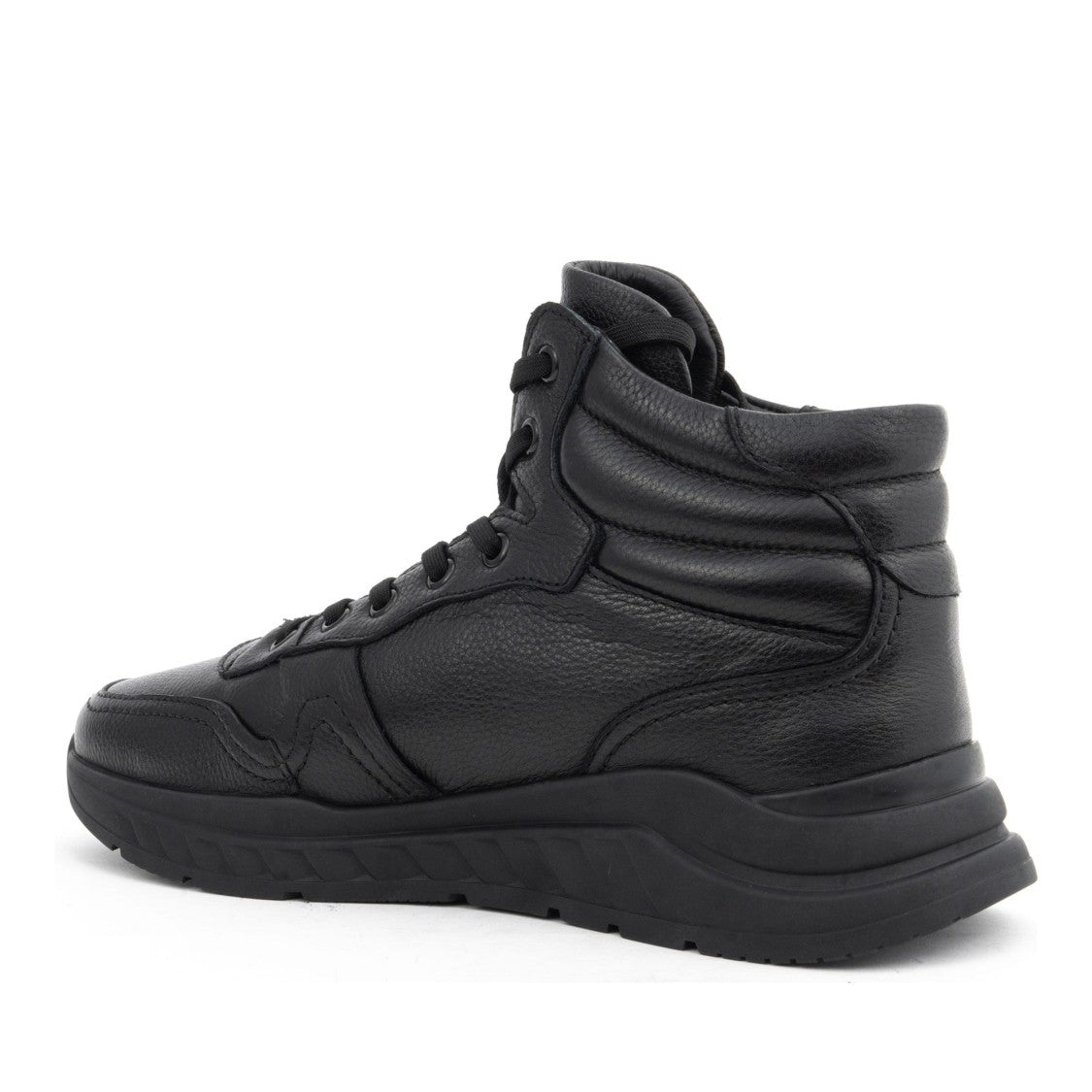 La Conte Paris Black Leather Padded Collar Boots