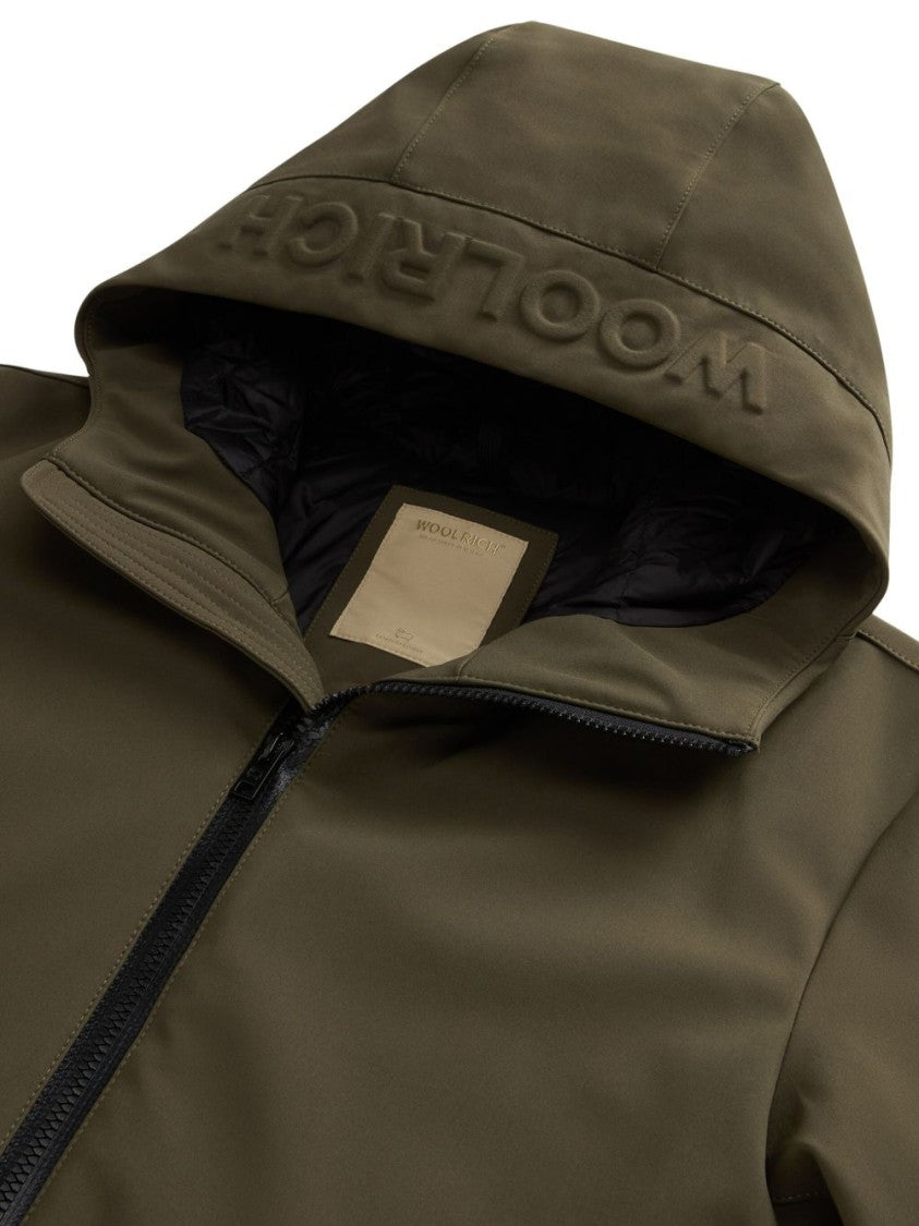 Woolrich Padded Olive Green Logo Jacket