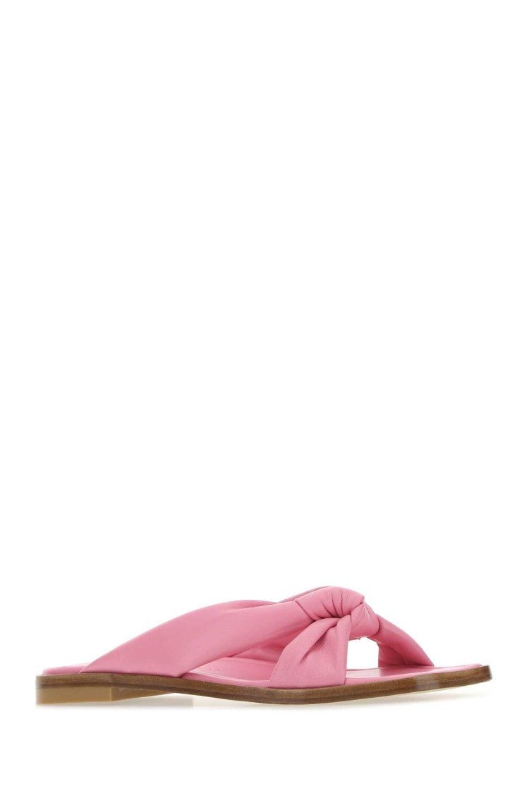 Stuart Weitzman Pink Nappa Leather Playa Slippers