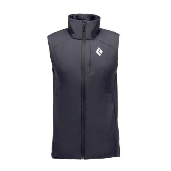 Black Diamond High-Collar Sleeveless Vest With Front Zip Closure