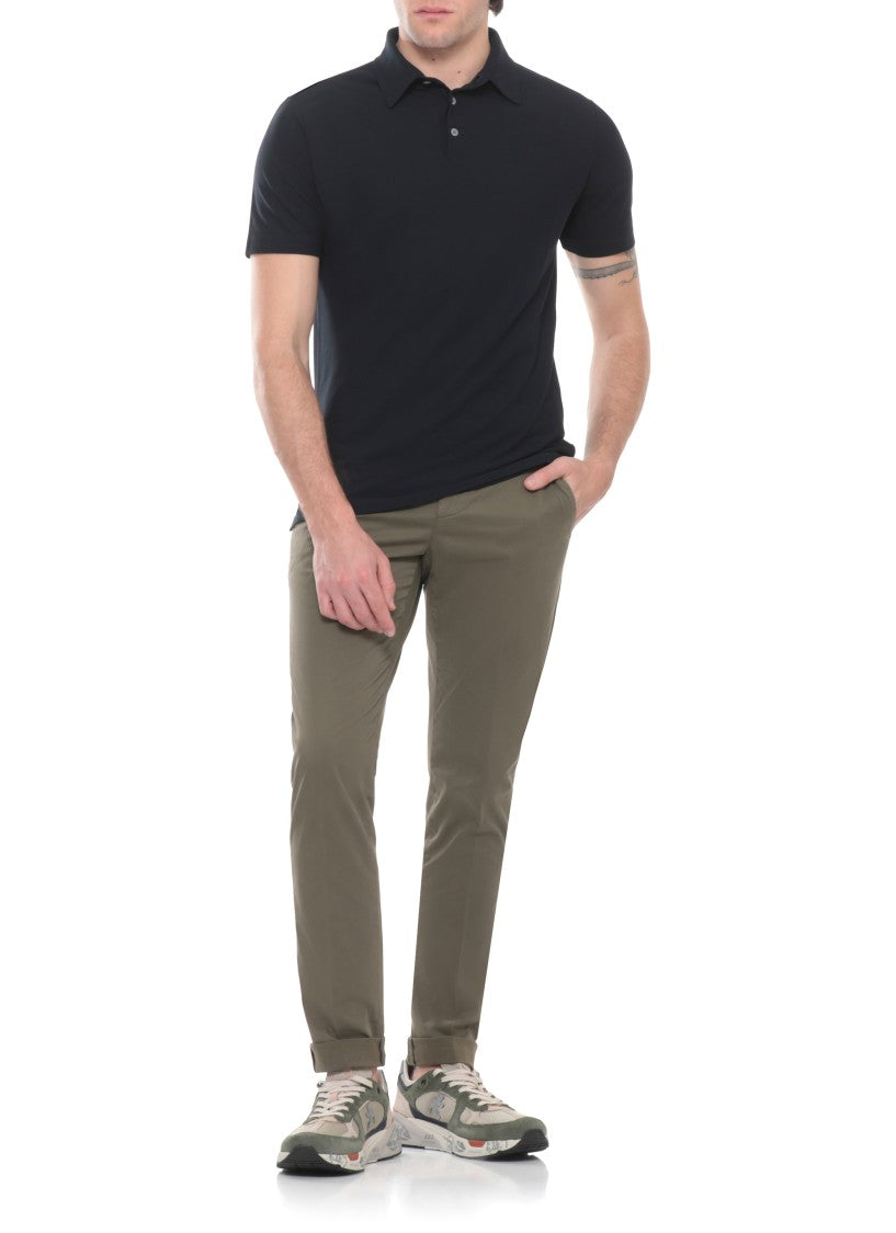 Zanone Blue Cotton Polo Shirt