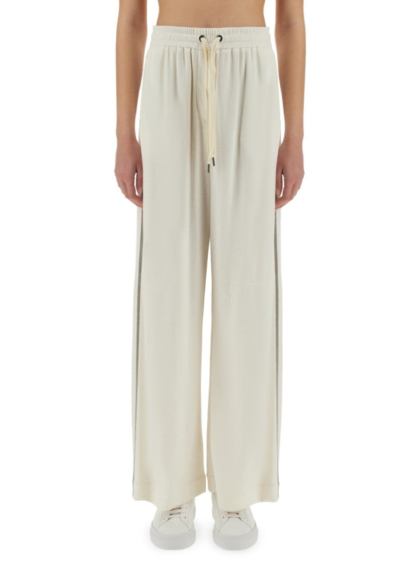 Brunello Cucinelli Wide-Fit Track Pants With Elegant Side Detailing