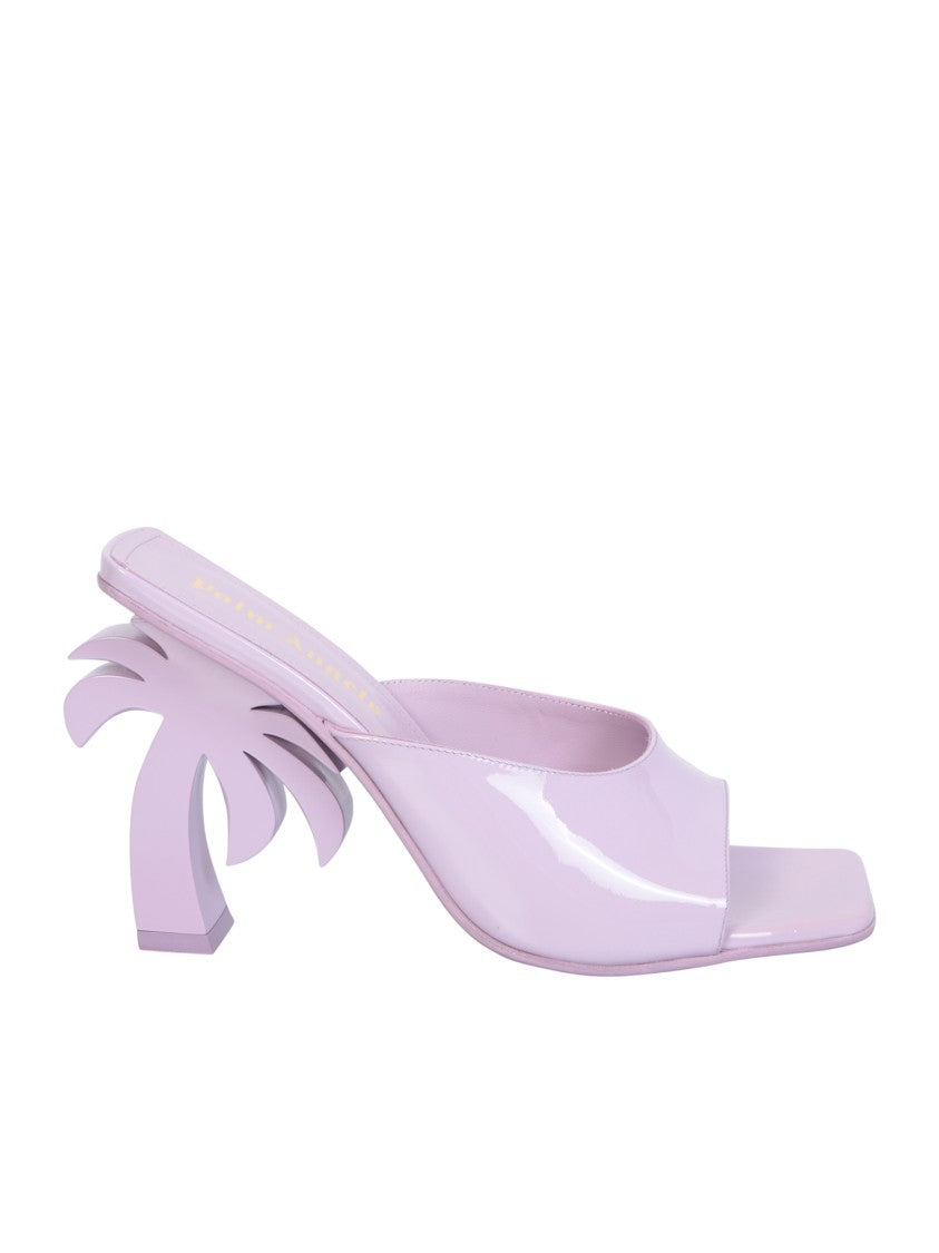 Palm Angels Square Open Toe Purple Sandals