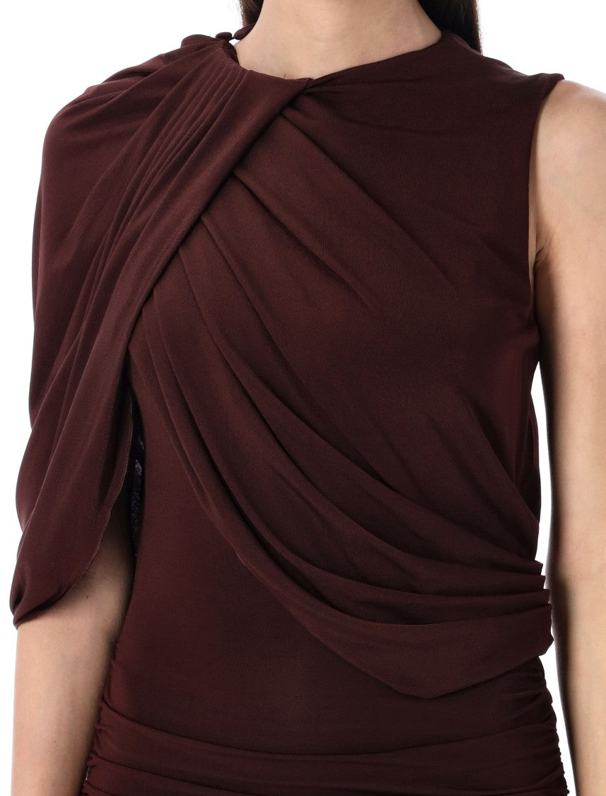 Magda Butrym Asymmetrical Draped Mini Dress