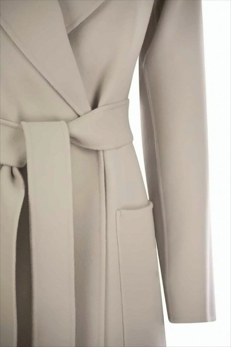 Max Mara Knee-Length Wool Coat With Belted Waist