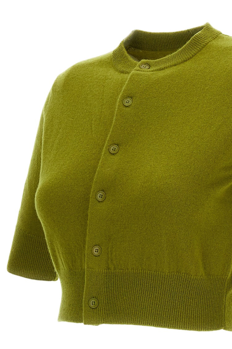 Extreme Cashmere Green Grass N.474 Super Little Cropped Cardigan