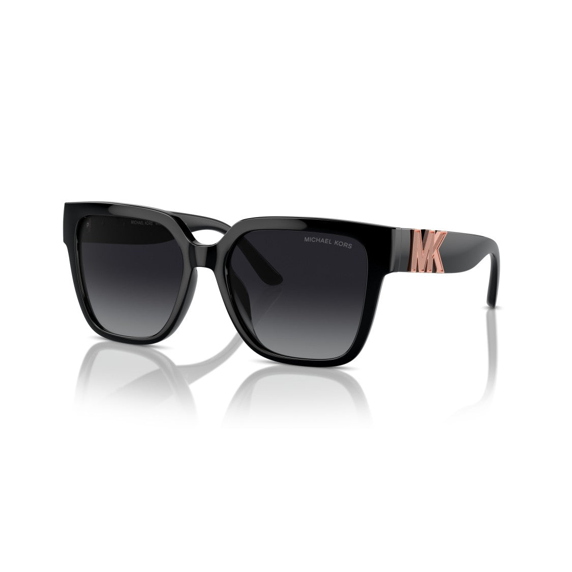Michael Kors 0Mk2170u Oversized Square Sunglasses In Glossy Black With Gradient Lenses