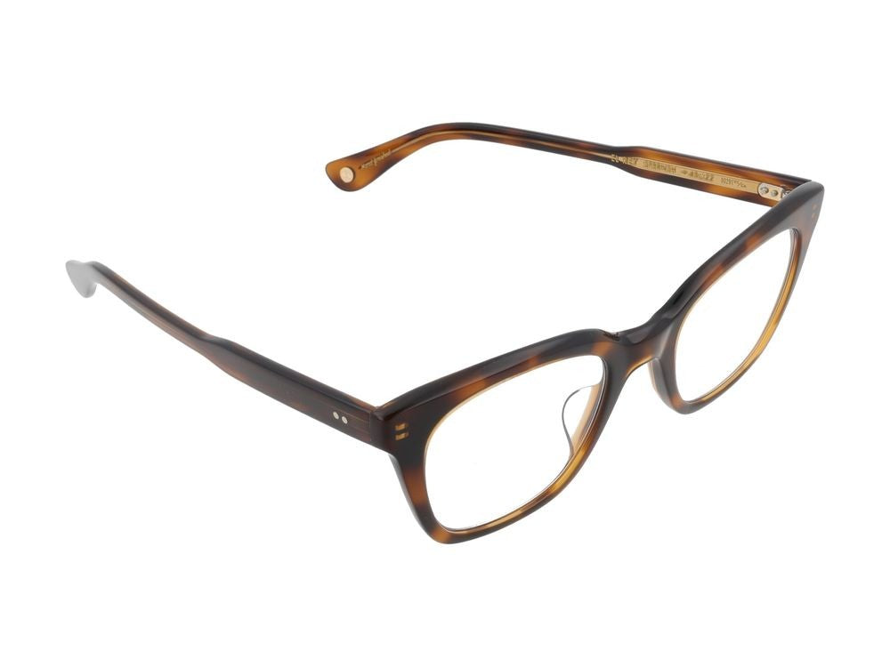 Garrett Leight Spotted Brown Acetate Square Frame Optical Glasses