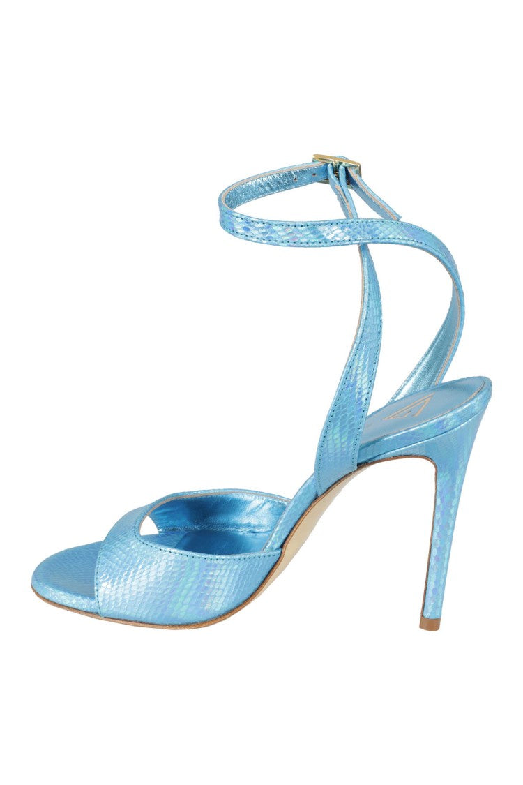 Giampaolo Viozzi High-Heeled Ankle Strap Sandals With Gold Detail