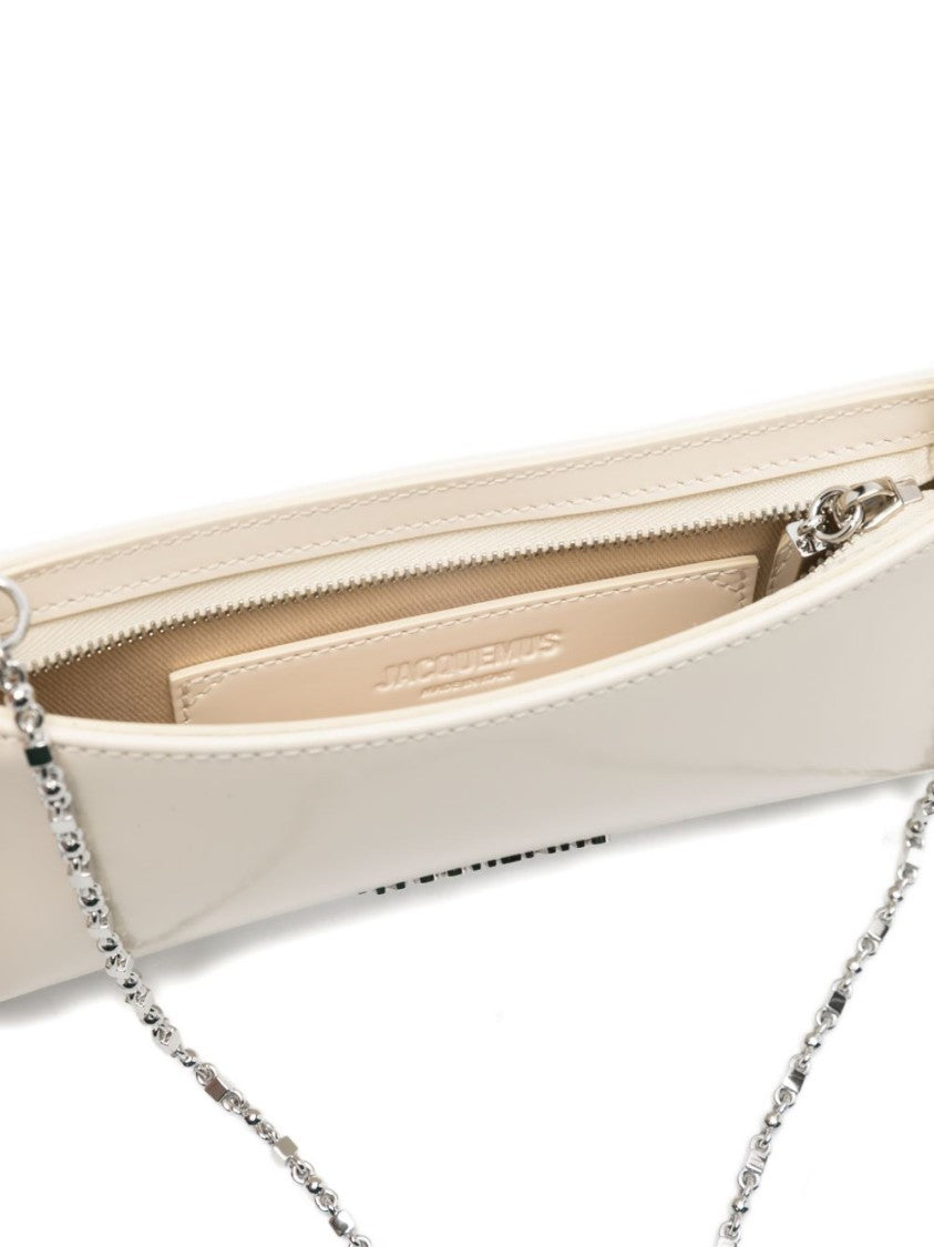 Jacquemus Light Ivory Glossy Elongated Shoulder Bag