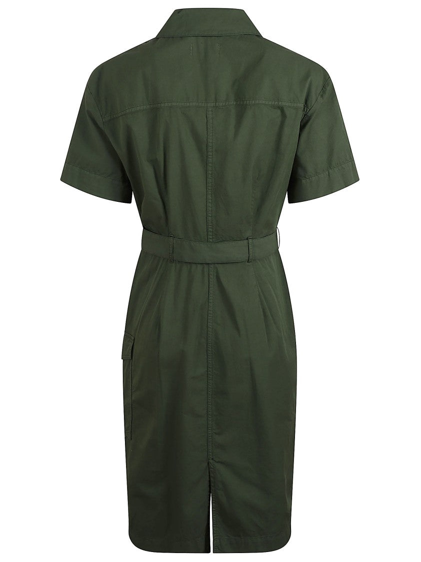Woolrich Classic Shirt Dress In Cotton With Belted Waist