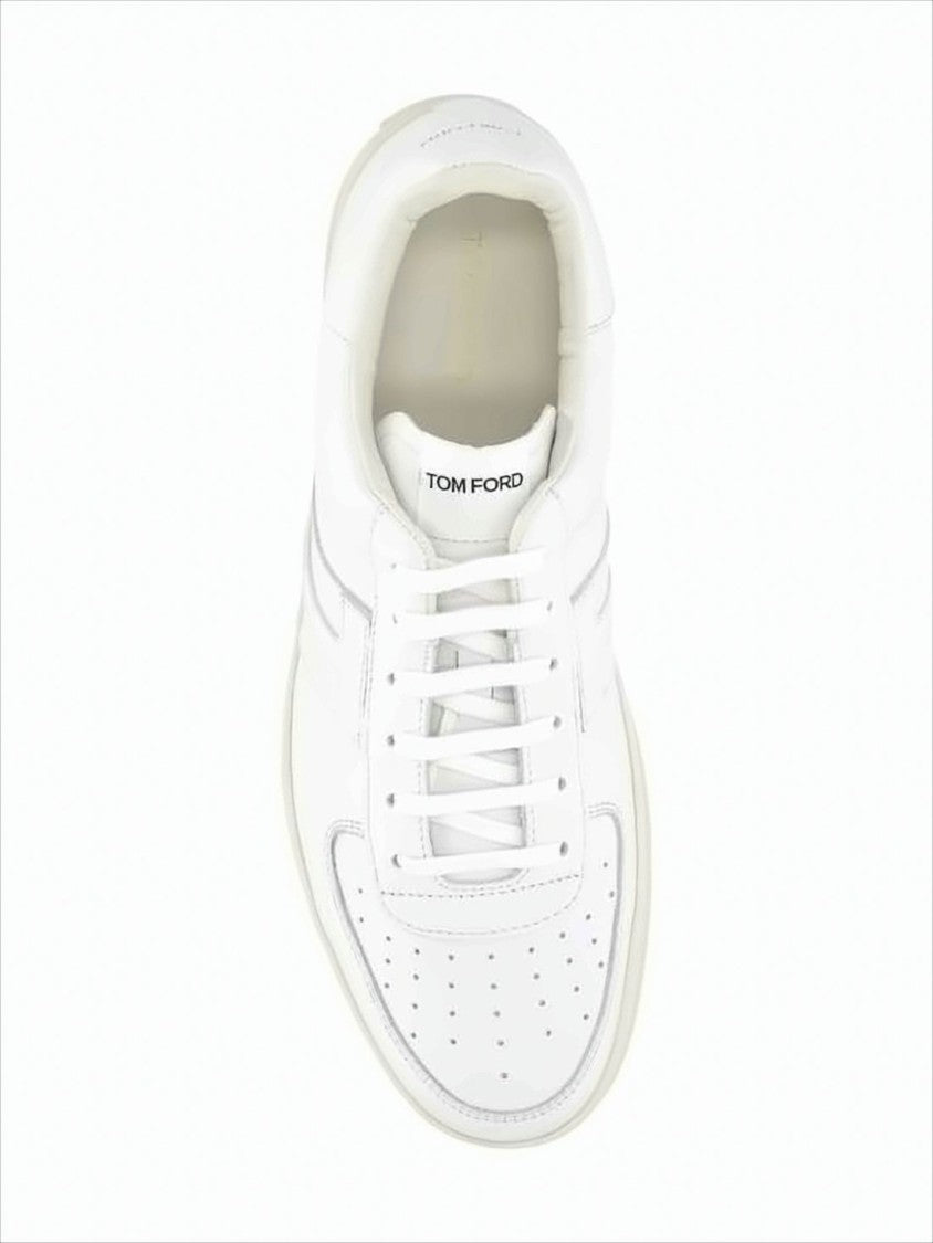 Tom Ford Low-Top Calf Leather Sneakers With Perforated Detailing