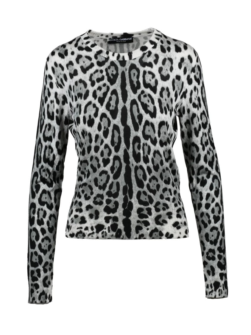 Dolce & Gabbana Leopard Print Silk Underlayer Top With Fitted Silhouette