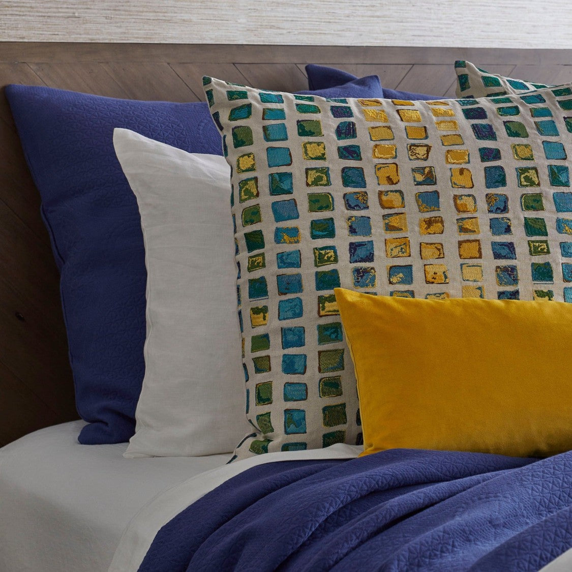 Ann Gish Great Hall Coverlet Set - Indigo