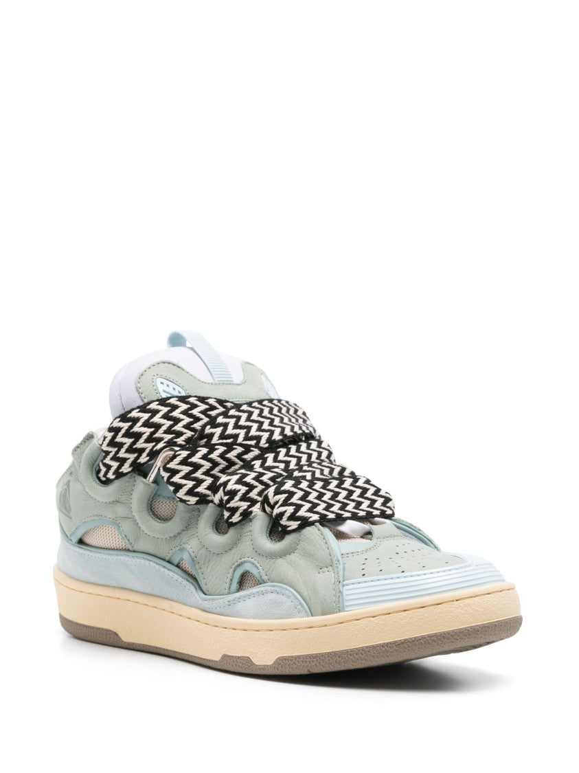 Lanvin Pale Blue Curb Sneakers 90S-Inspired Suede Sneakers