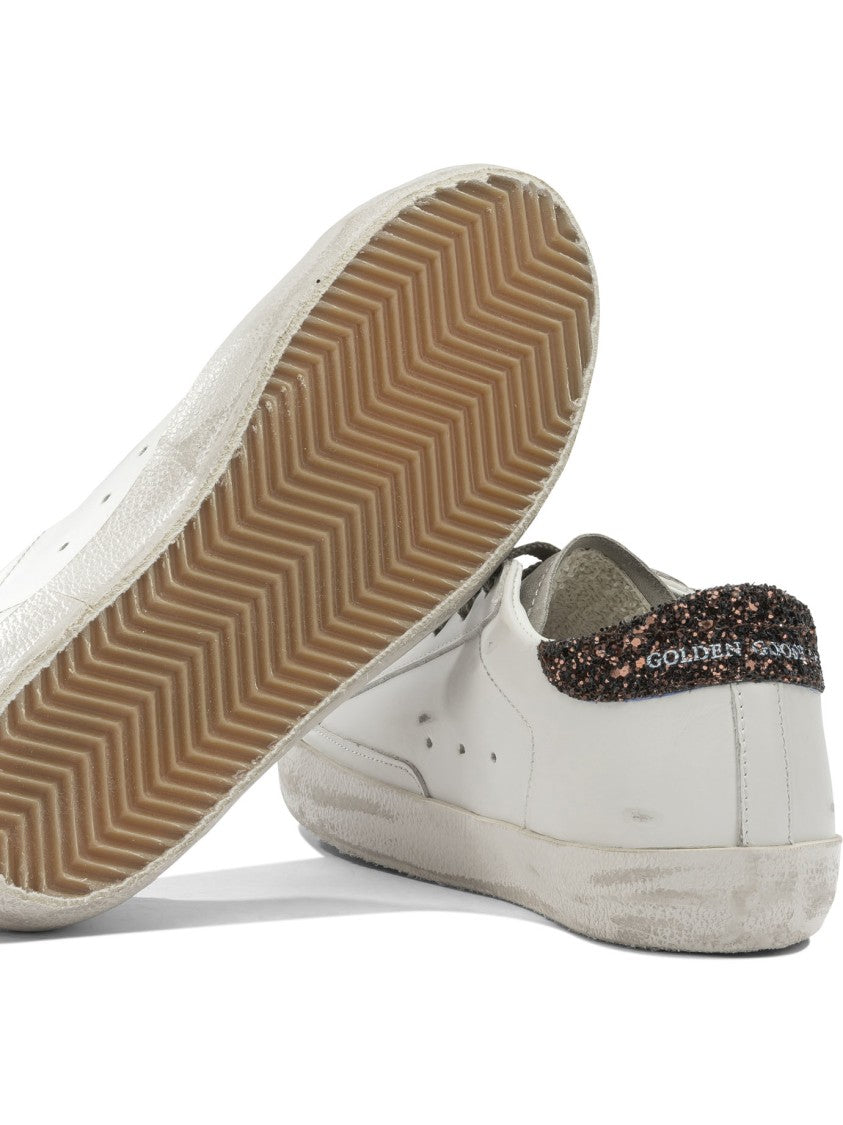 Golden Goose Distressed Slip-On Sneakers With Glitter Accents