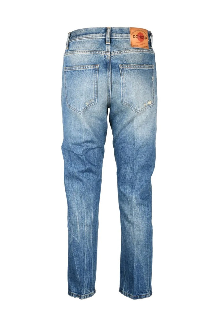 Dondup Distressed Blue Mid-Rise Denim Cindy Jeans