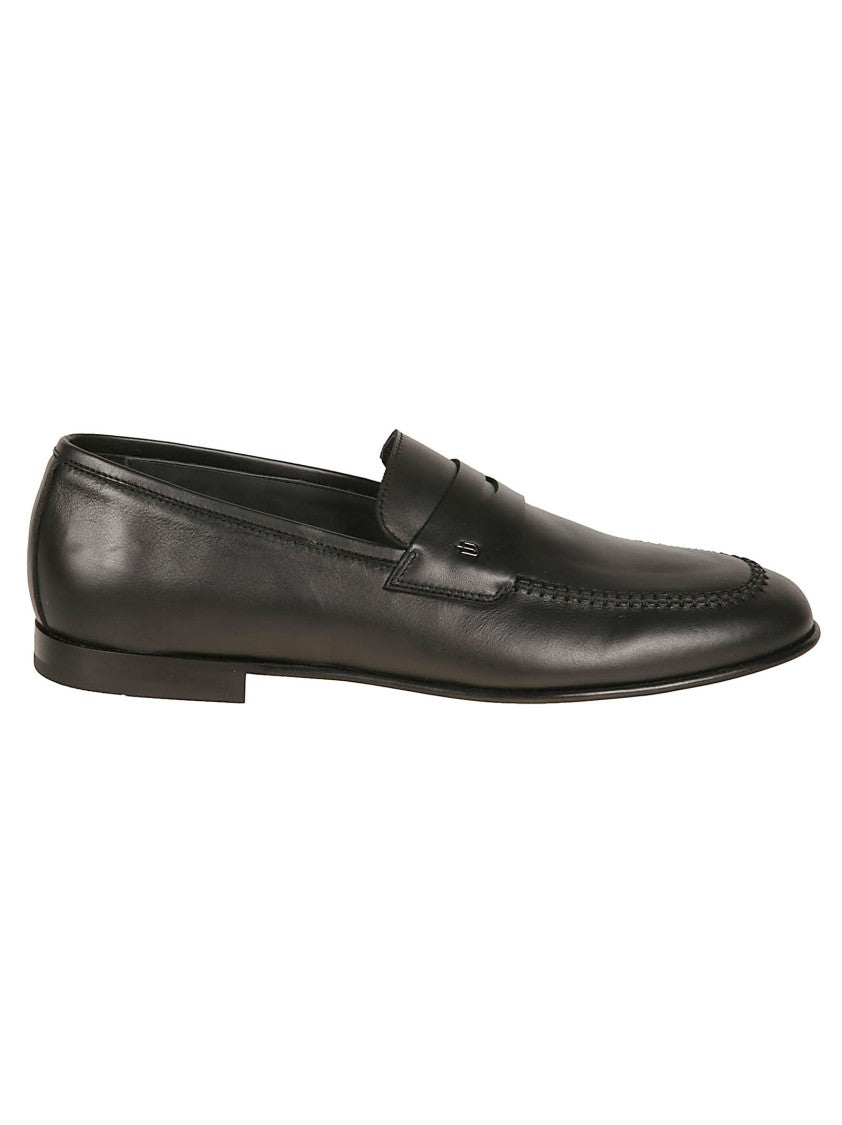 Baldinini Black Nappa Leather Penny Loafers