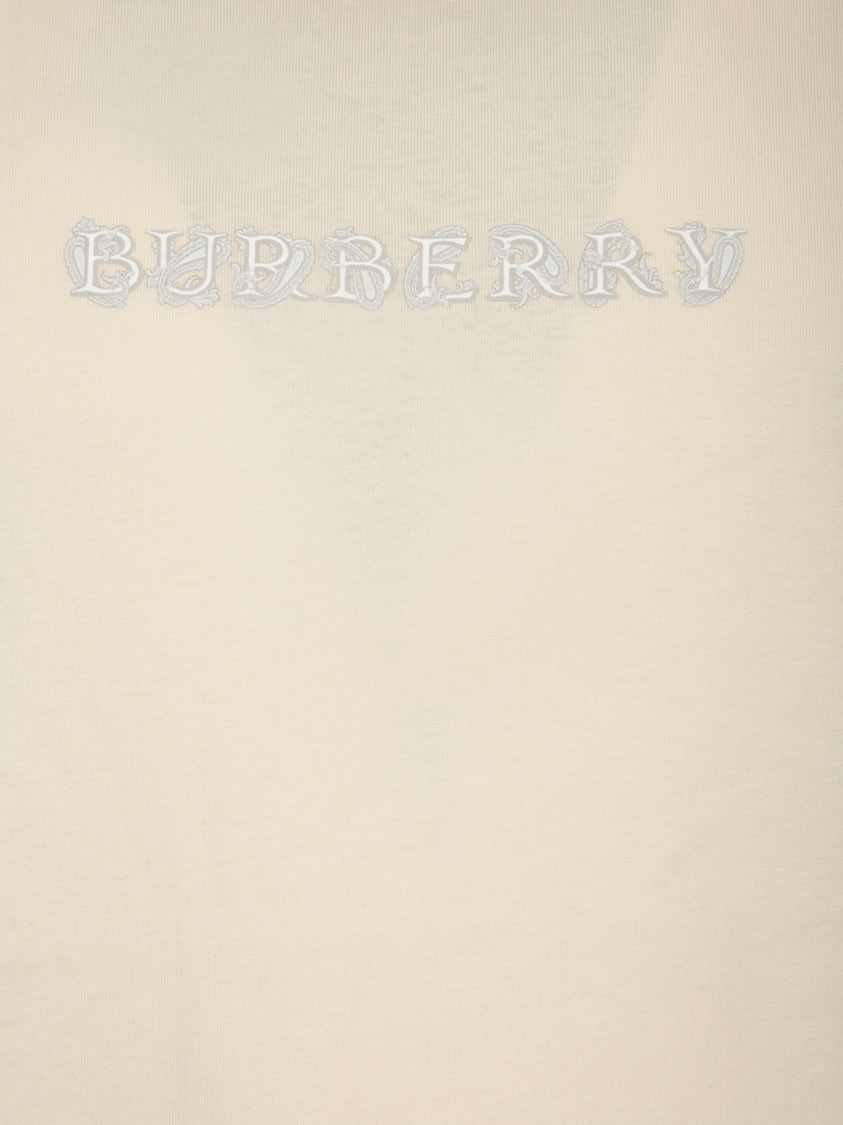 Burberry White T-Shirts With Iconic Logo Detail