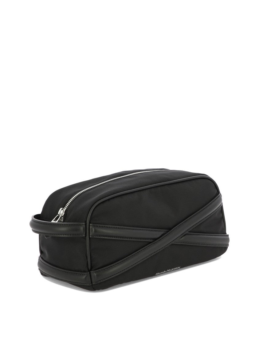 Alexander Mcqueen Rectangular Pouch With Leather Strap Details