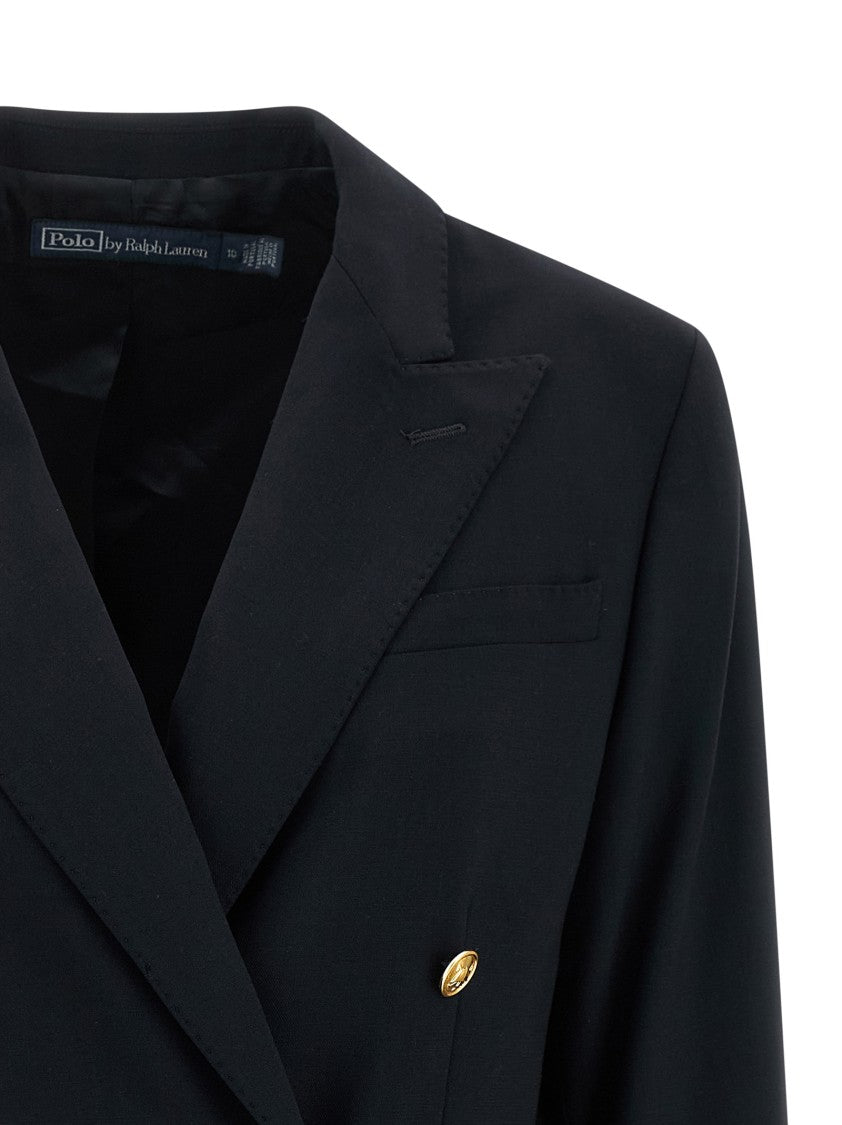 Polo Ralph Lauren Double-Breasted Stretch Wool Crêpe Blazer With Peak Lapels And Gold-Tone Buttons
