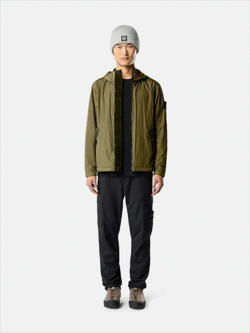 Stone Island Crinkled Nylon Wind-Resistant Hooded Jacket