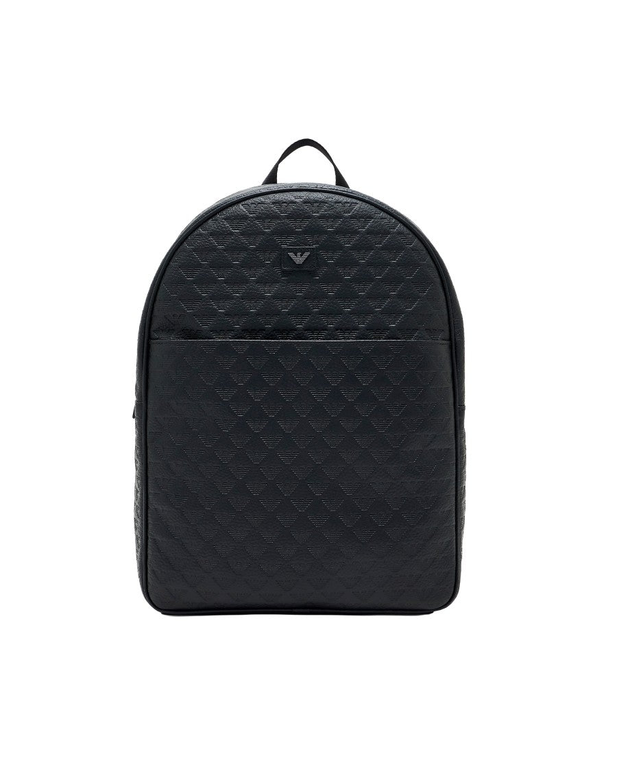 Emporio Armani Black Eagle Raised Calf Leather Backpack