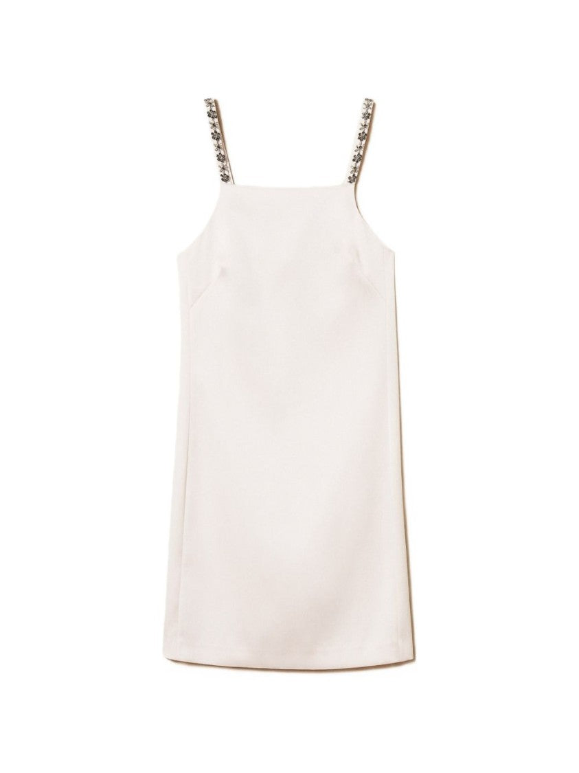 Twin-Set Pink Sand Embroidered Duchesse Mini Dress
