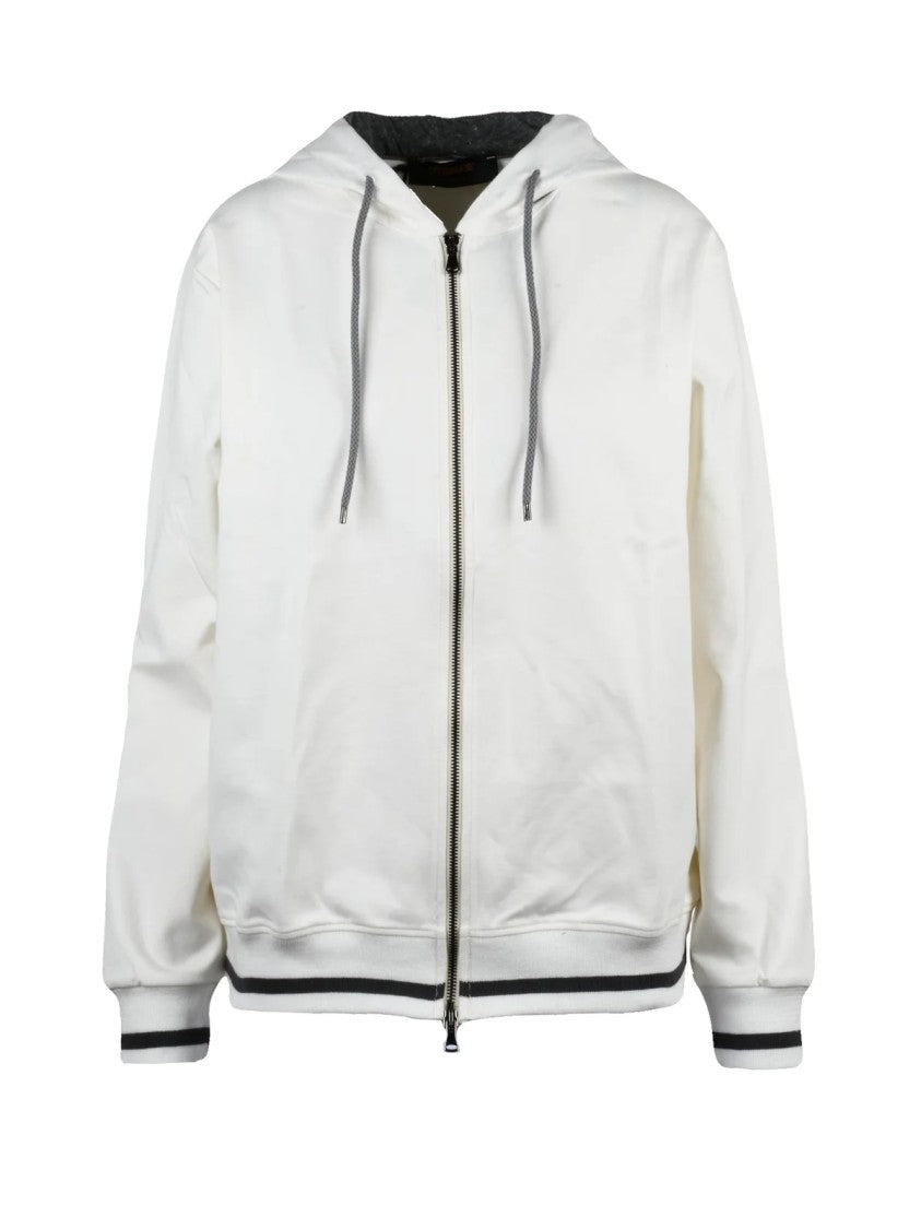 Officina 36 White Hooded Viscose-Blend Sweatshirt