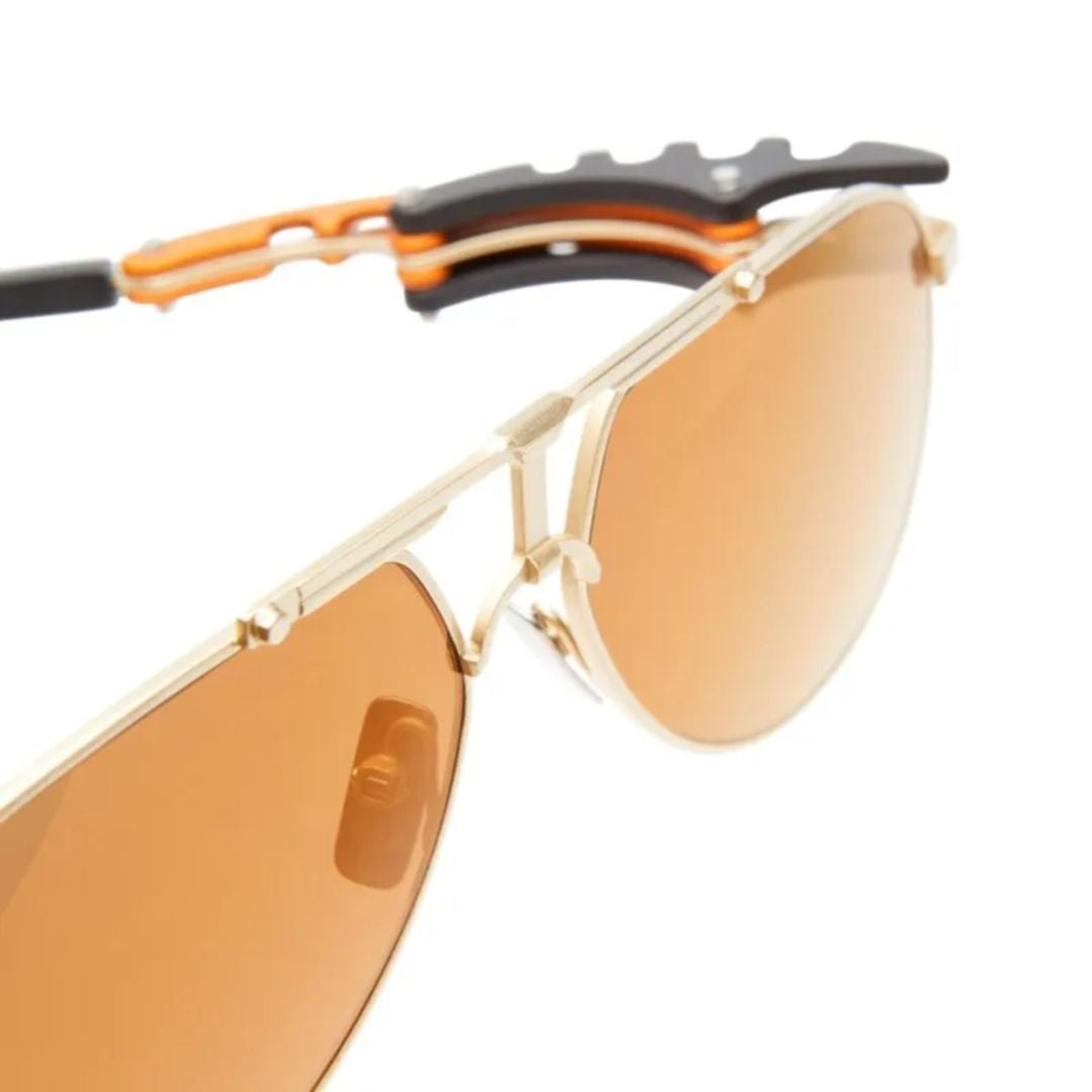Innerraum O20 Aviator Sunglasses With Gold-Tone Frames And Amber-Tinted Lenses