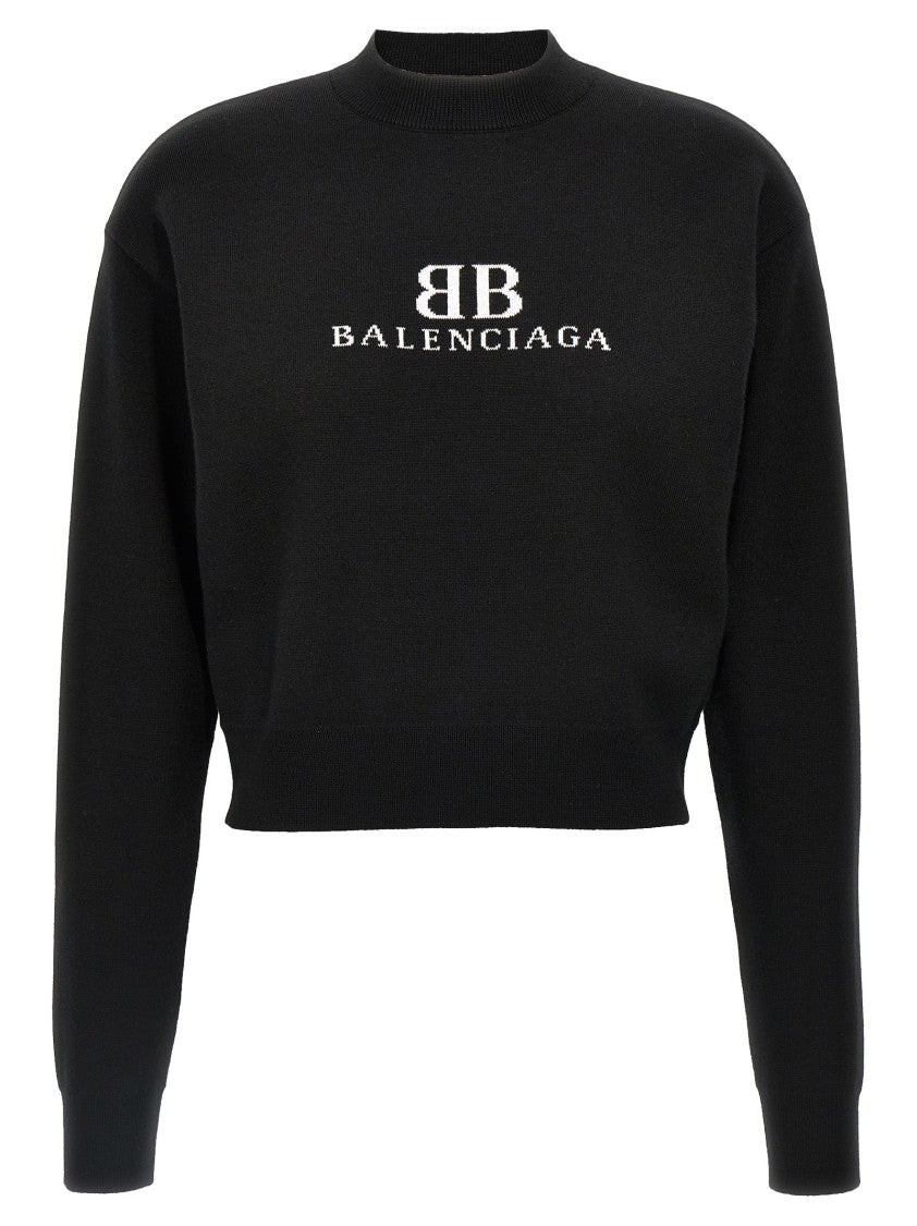 Balenciaga Jacquard Logo Sweater With Crewneck