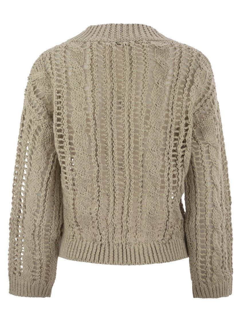 Brunello Cucinelli Cable & Mesh Jute And Cotton Jersey