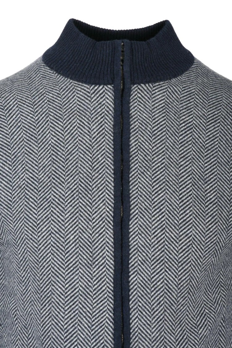 Luigi Borrelli Napoli Zip Cardigan - Blue