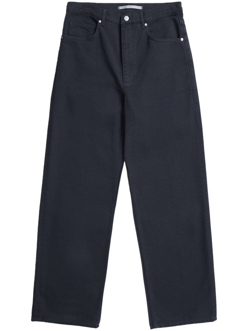 Norse Projects Relaxed Fit Blue Trousers In Heavy Twill