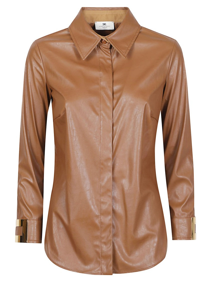 Elisabetta Franchi Long Sleeve Classic Collar Polyester Shirt