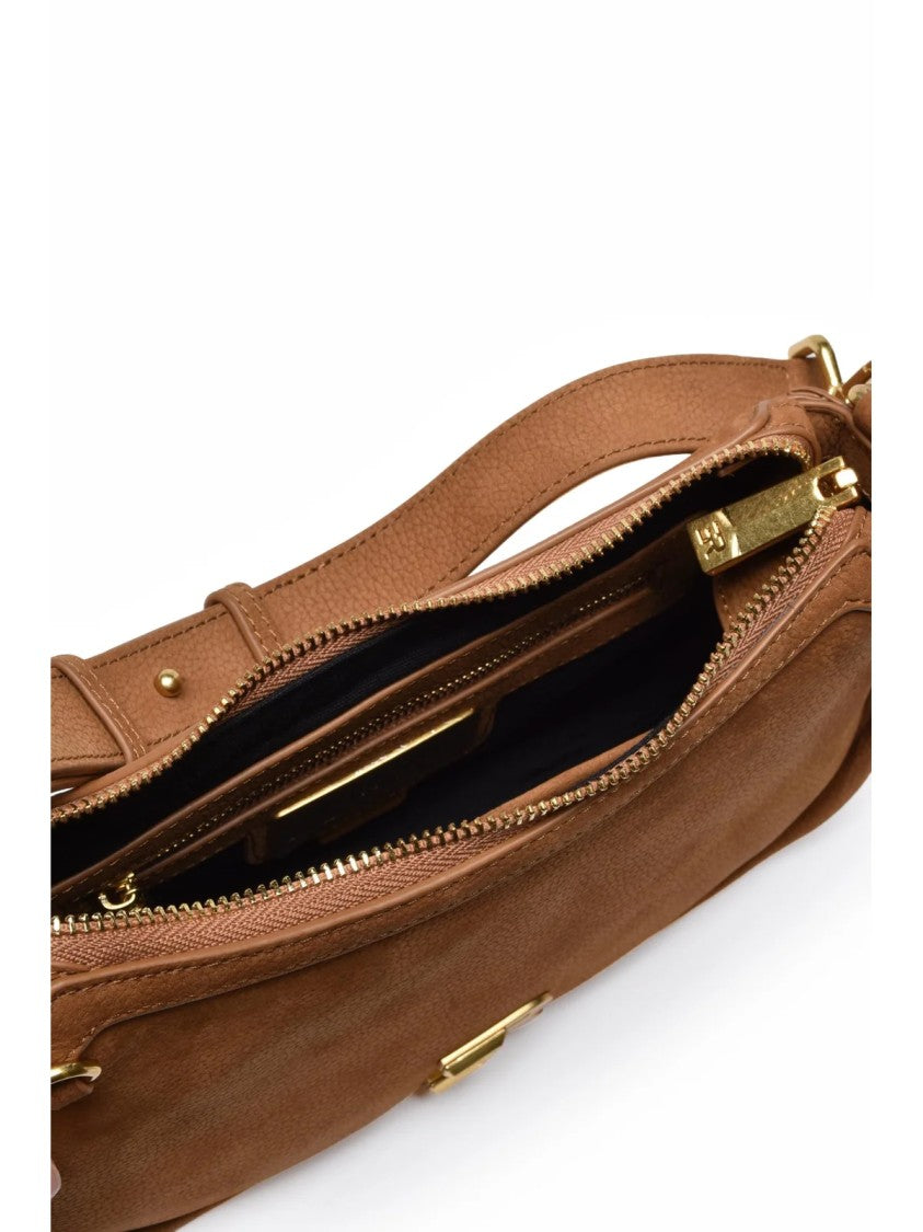 Ermanno Firenze Angelica Two-Tone Shoulder Bag Crafted From Bovine Leather