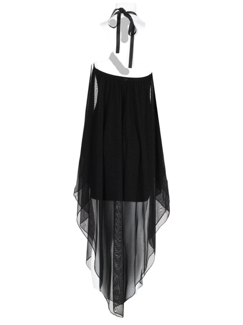 Joshe Asymmetrical Layered Mini Dress With Decorative Neckline