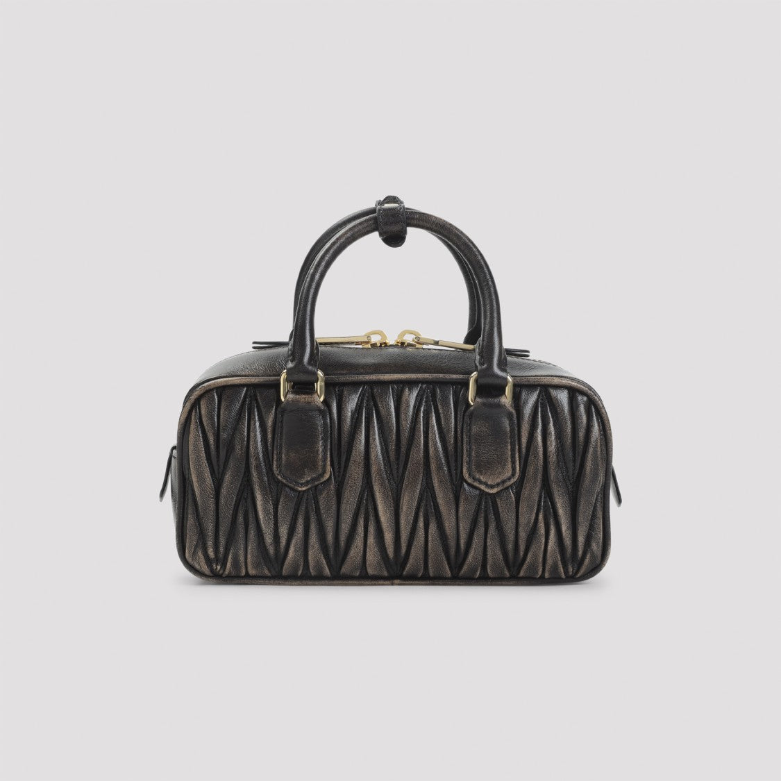 Miu Miu Quilted Lamb Leather Shoulder Bag With Dual Handles