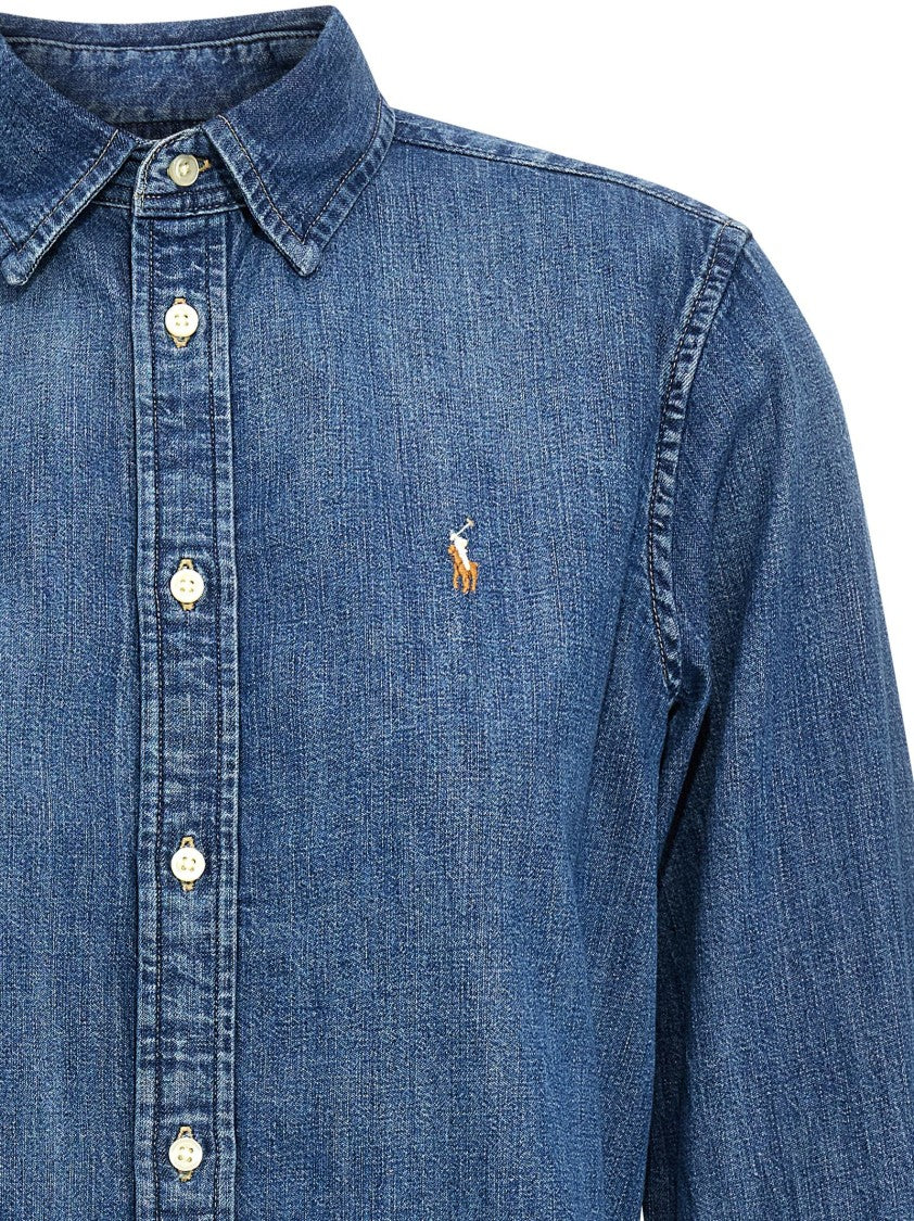 Polo Ralph Lauren Cotton Denim Shirt With Embroidered Logo