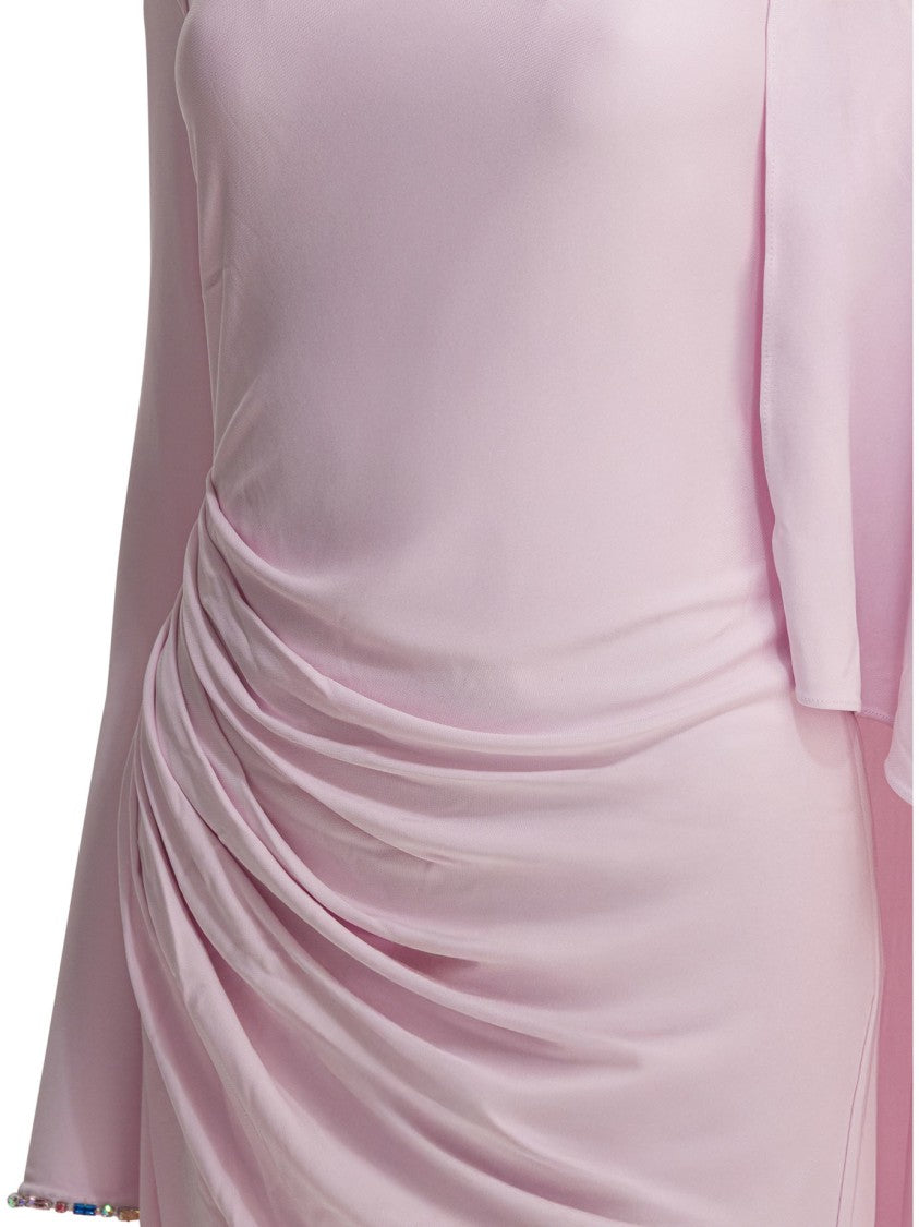 Self-Portrait Long Draped Jersey Dress