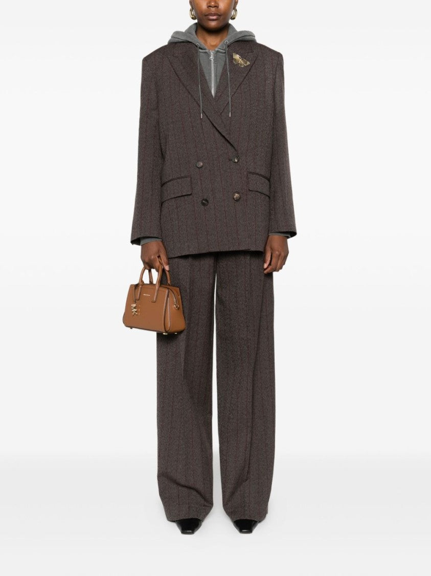 Golden Goose Wide-Leg Brown Trousers With High Waist
