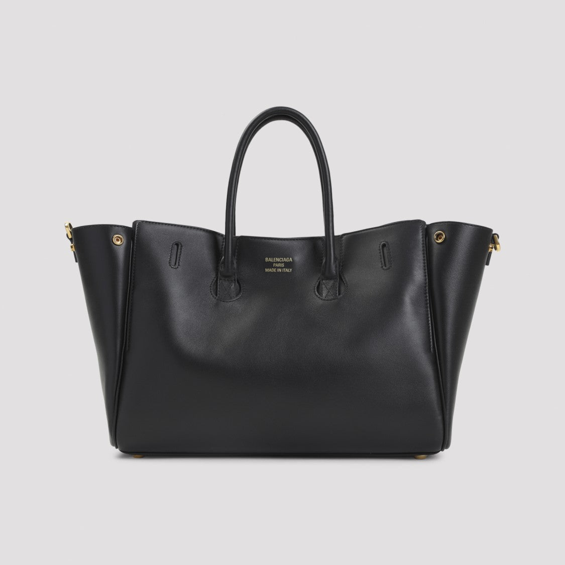 Balenciaga Structured Black Calf Leather Handbag