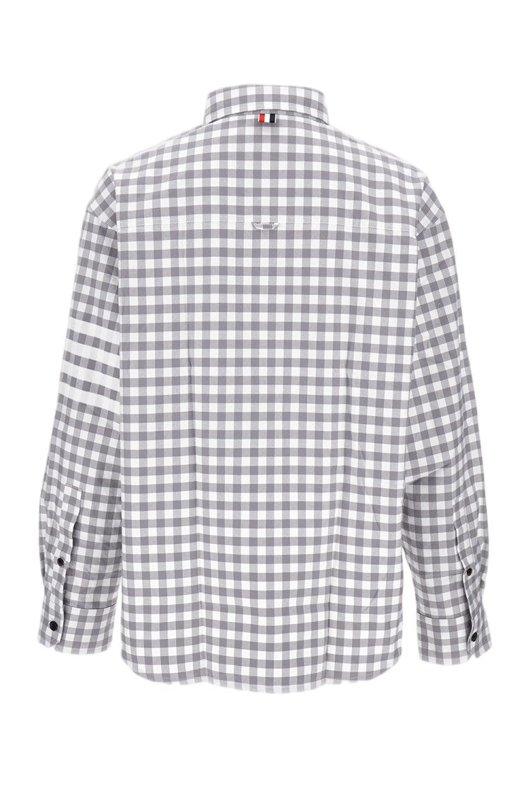 Thom Browne Checked Oversized Cotton Shirt With Four-Stripe Detail