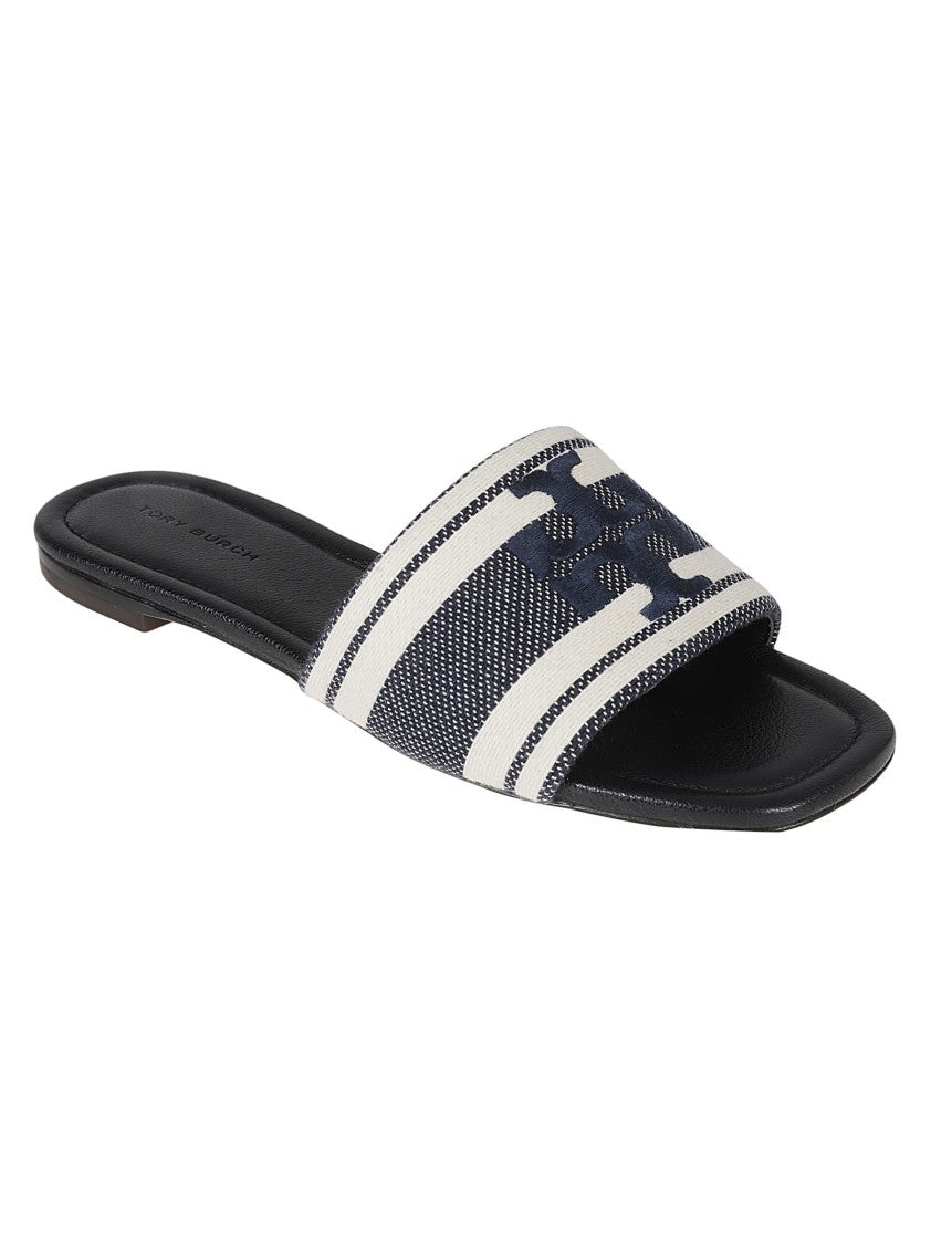 Tory Burch Slide Sandals With Bold Striped Strap